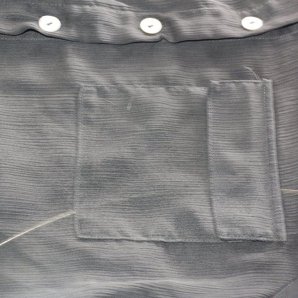 "About a Girl" Sheer Olive Green Button-Down Shirt - Size Small - Picture 5 of 11